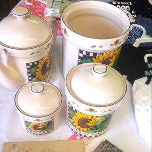 Vintage Sunflower container set